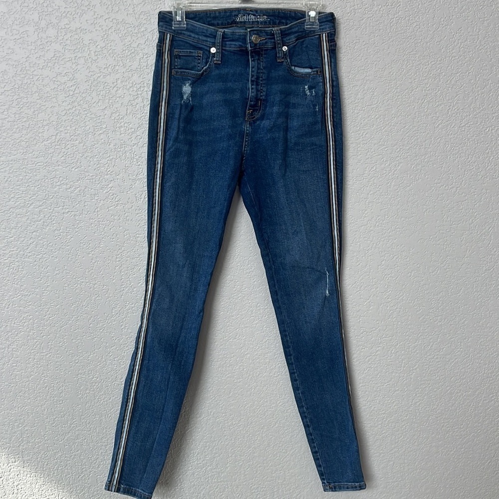 Wild Fable Denim Skinny Jean Pin Stripe Blue size 8 29 Regular - Picture 2 of 15